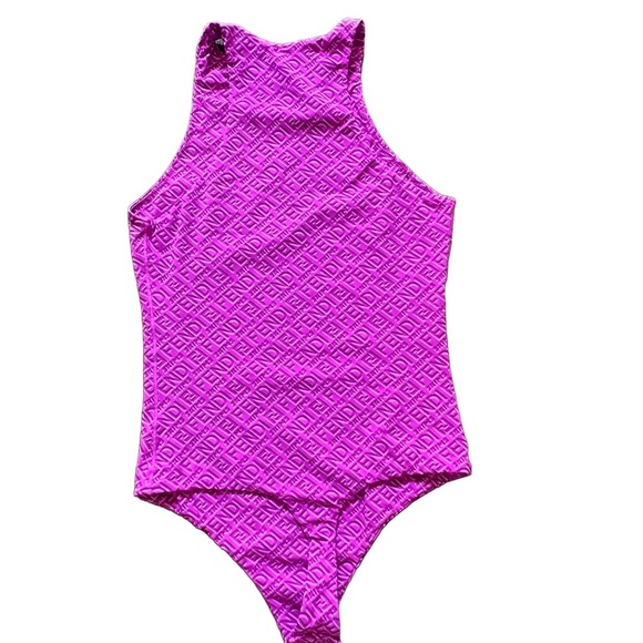 FENDI x SKIMS COLORADO PURPLE HIGH NECK SLEEVELESS BODYSUIT SIZE XS - Picture 3 of 6